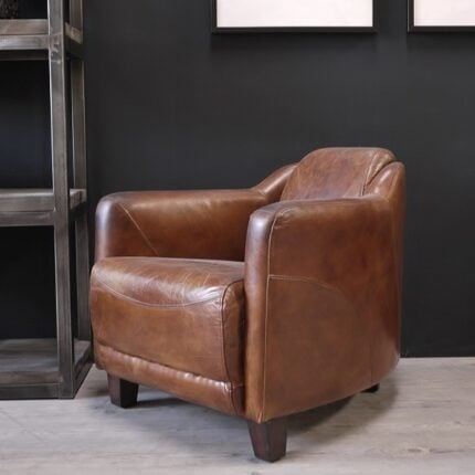 Vintage Rindsleder Clubsessel braun 1