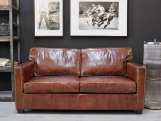 2-Sitzer Vintage Ledersofa braun 1