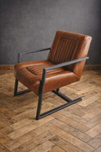 Vintage Lederstuhl cognac 1