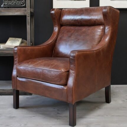 Vintage Ohrensessel braun 1