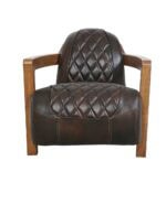 Designsessel braun mit Eichenholz 1