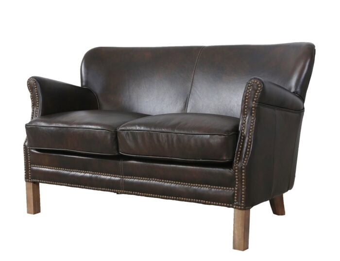 2-sitzer ledersofa clubsofa braun 2