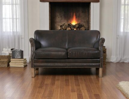 2-sitzer ledersofa clubsofa braun 1