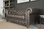 Chesterfield 2-Sitzer Leder braun 2